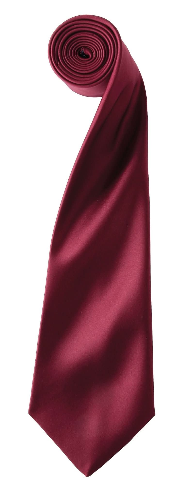 PR750: Colours Satin Tie Ties Premier Burgundy Regular