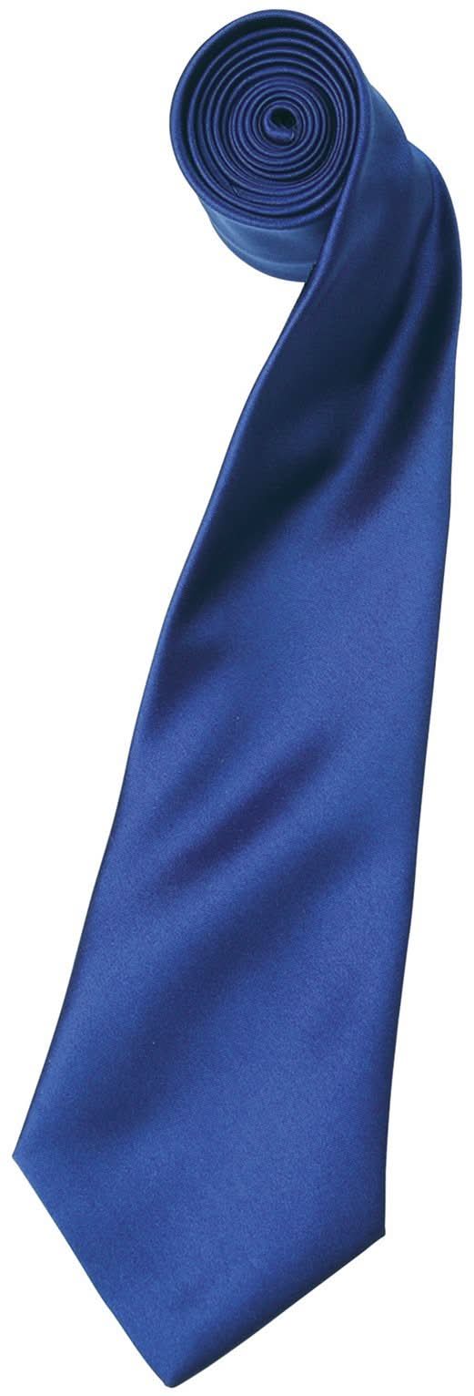 PR750: Colours Satin Tie Ties Premier Marine Blue Regular