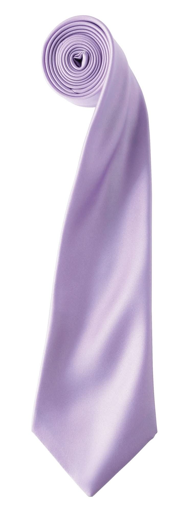 PR750: Colours Satin Tie Ties Premier Lilac Regular