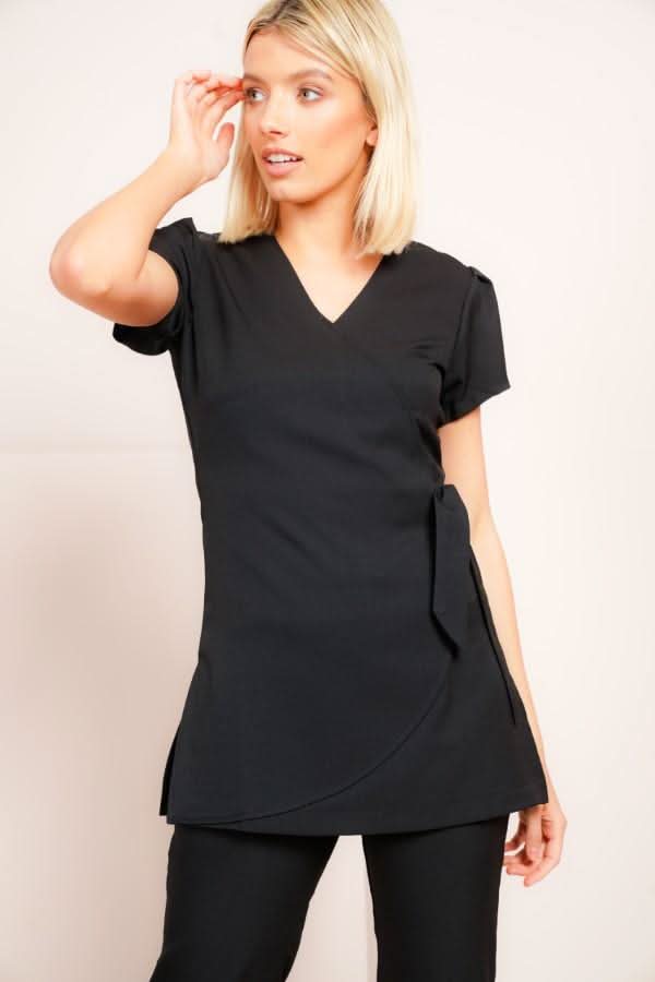Gisele Ladies Wrap Tunic Beauty Tunics La Beeby Black 6