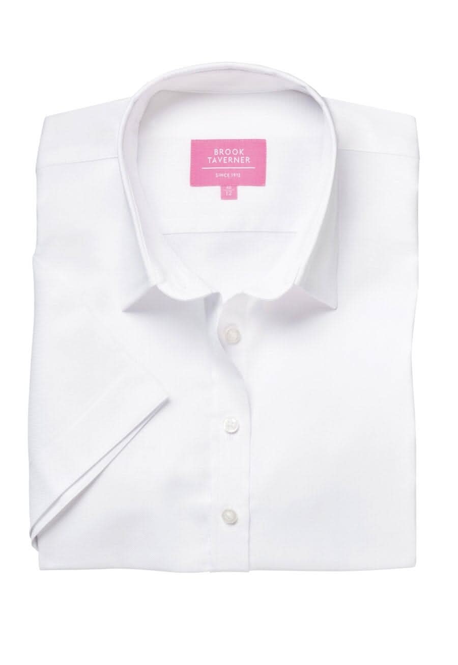 Hamilton Classic Fit Ladies Oxford Shirt Womens Short Sleeve Shirts Brook Taverner White 6