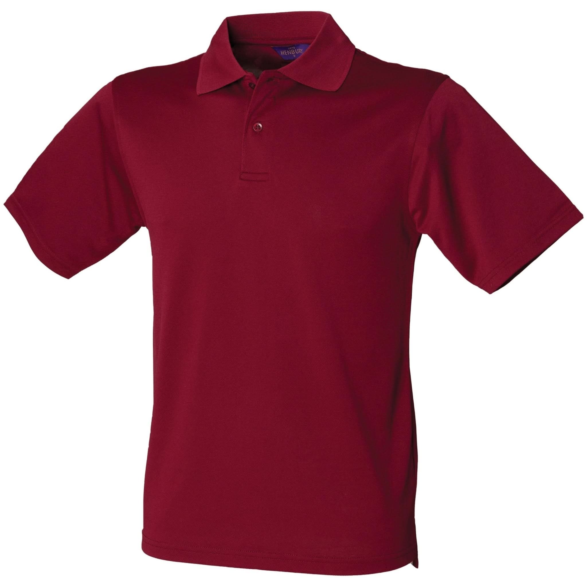 HB475: Coolplus Mens Polo Shirt Mens Polos Henbury Burgundy XS