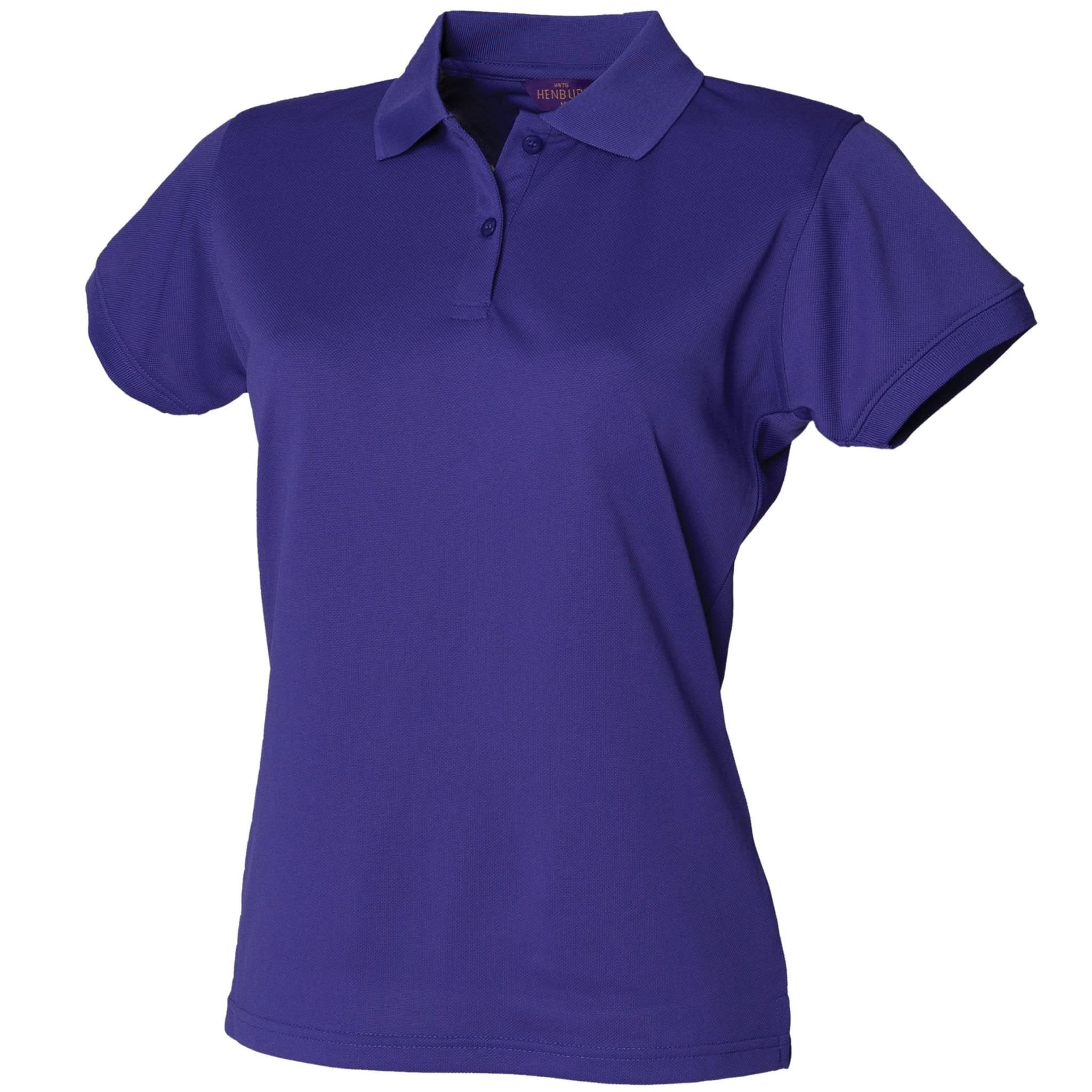 HB476: Womens Coolplus Polo Shirt Womens Polos Henbury Bright Purple XS