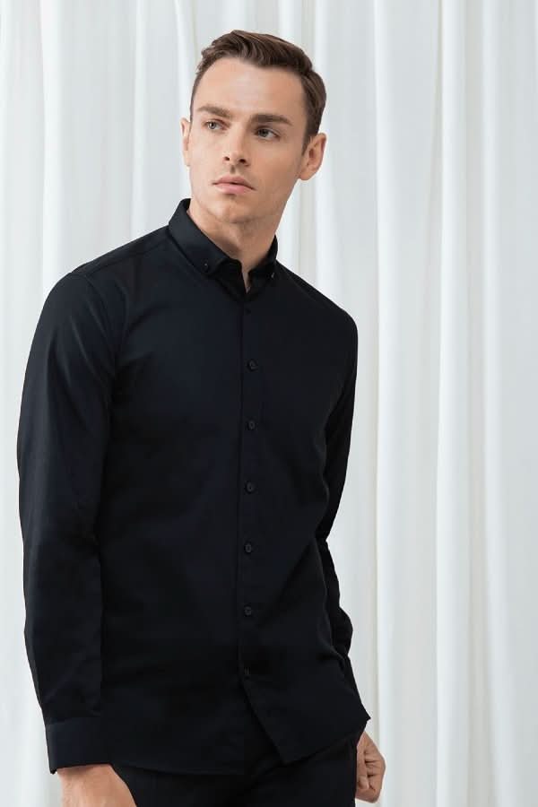 HB512: Modern Mens Long Sleeve Oxford Shirt Mens Long Sleeve Shirts Henbury