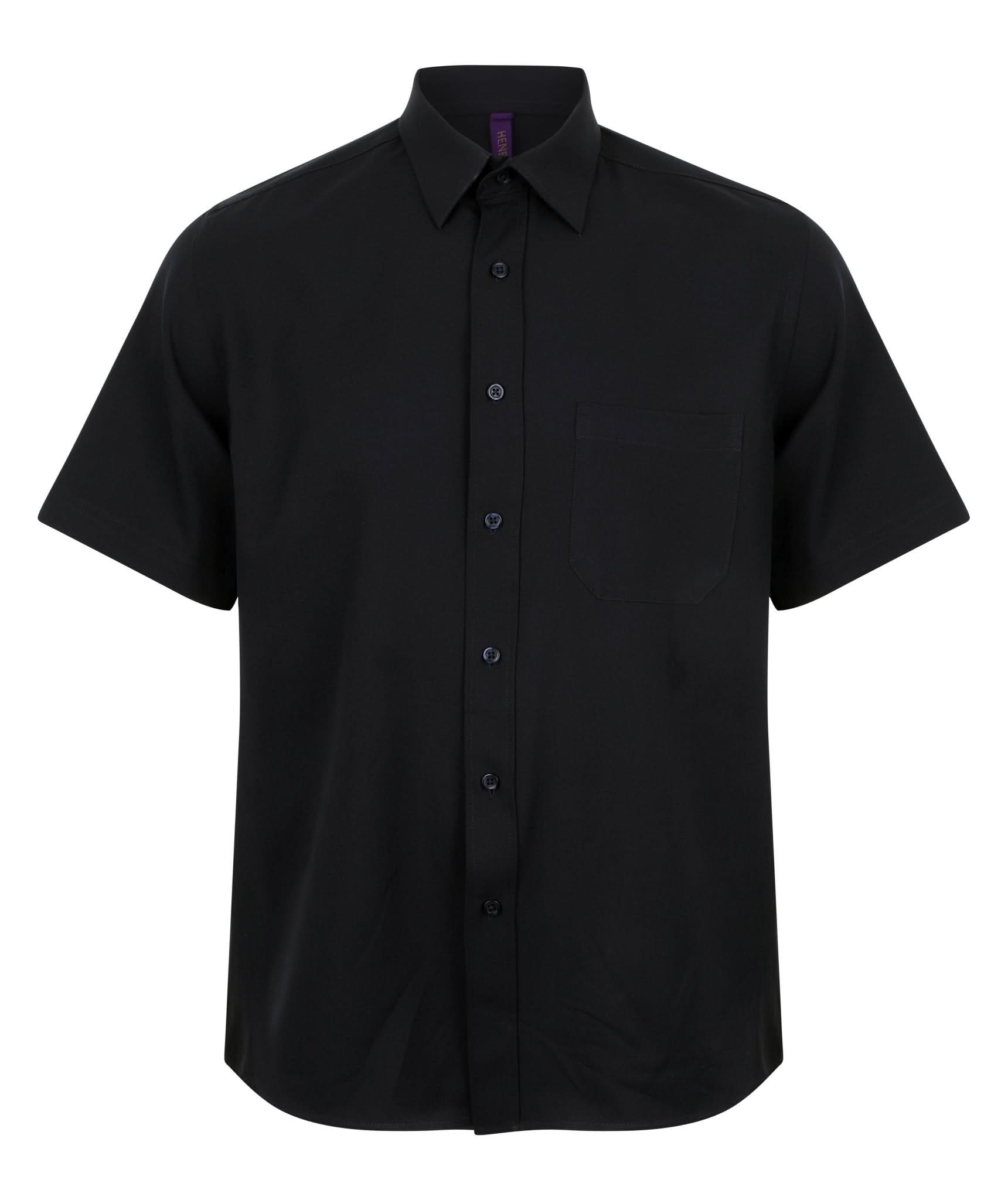 HB595: Mens Short Sleeve Wicking Shirt Mens Short Sleeve Shirts Henbury