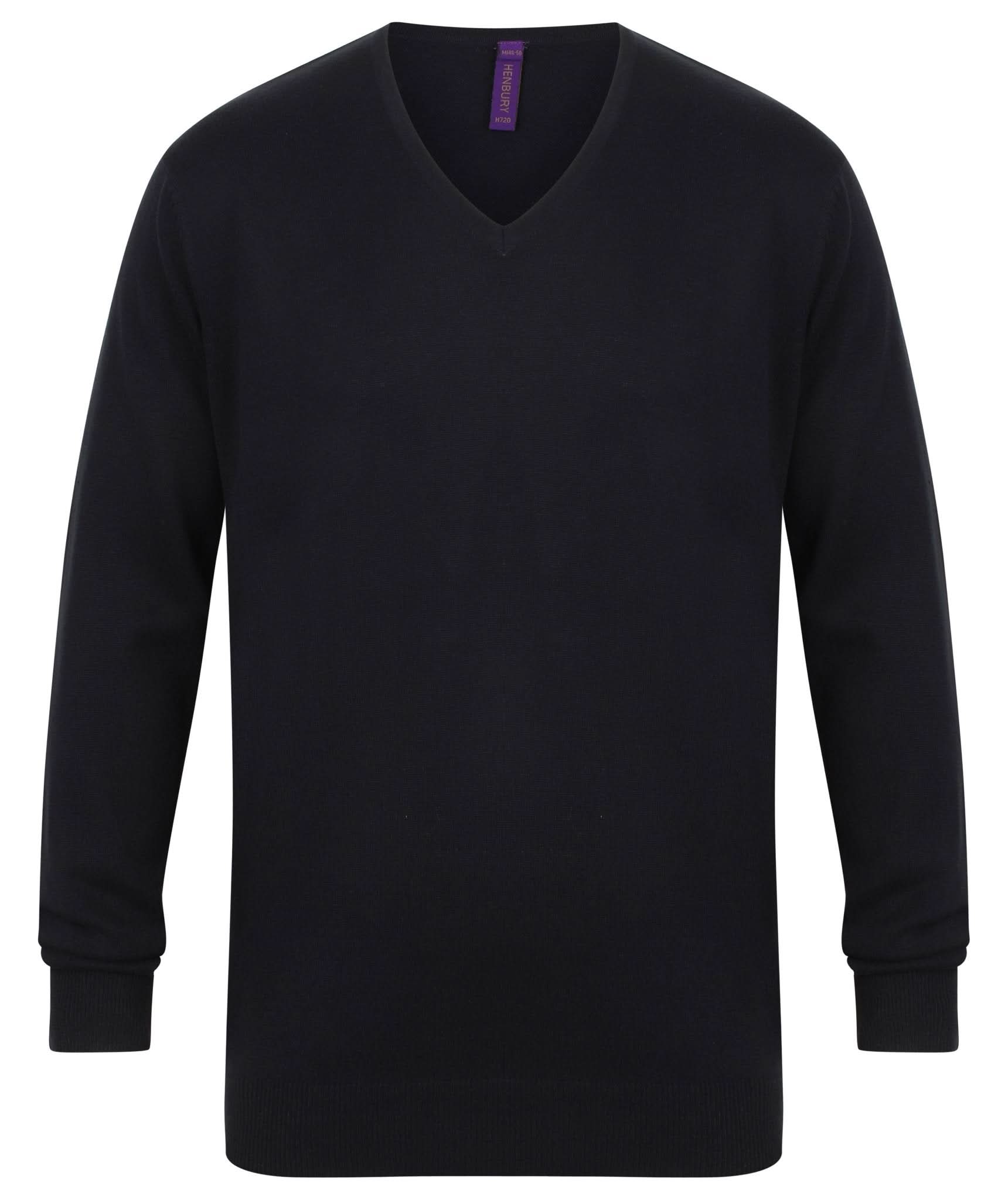 HB720: Mens V-Neck Jumper Mens Knitwear Henbury Navy 2XS