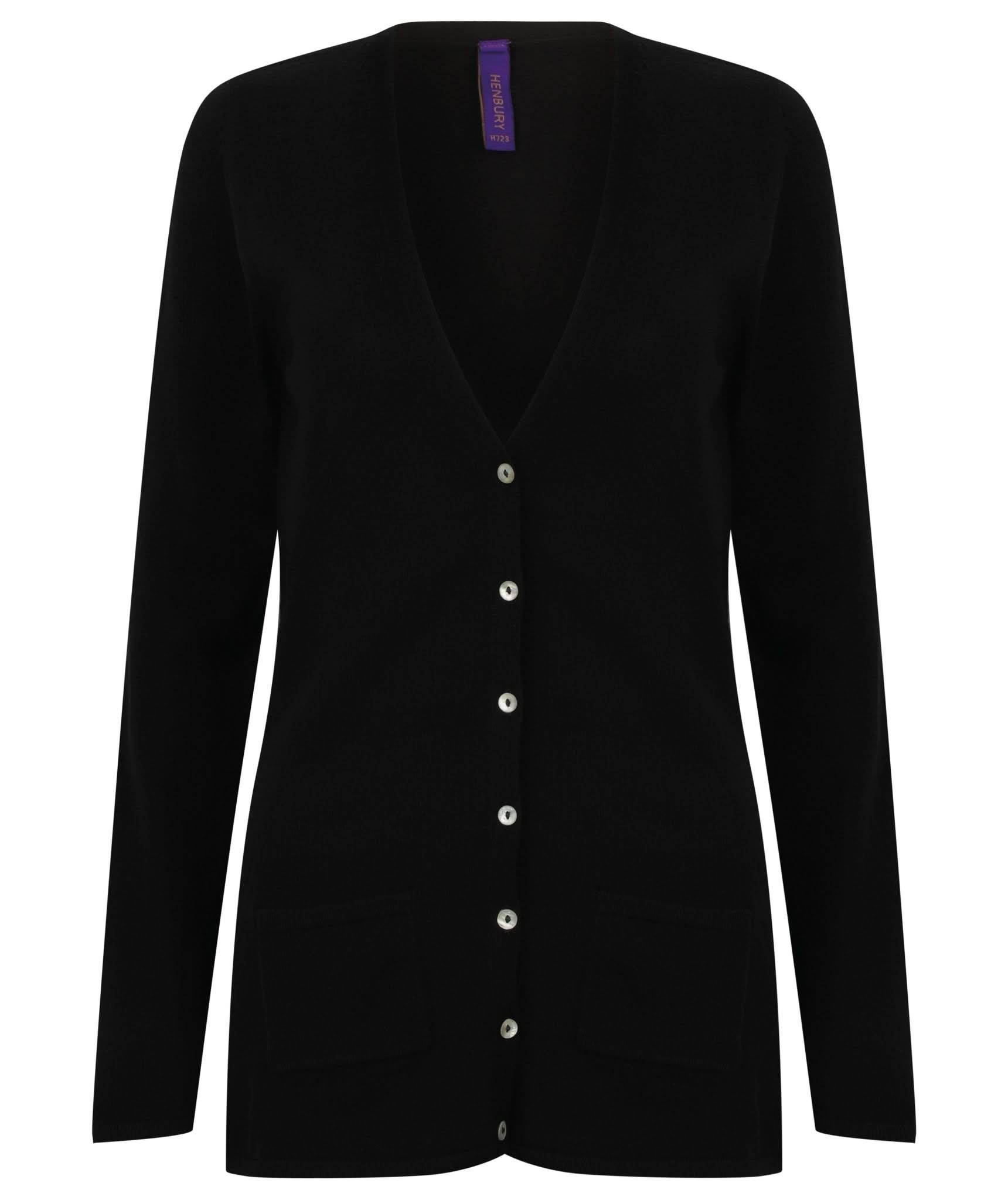 HB732: Ladies Button-up V-Neck Cardigan Womens Knitwear Henbury