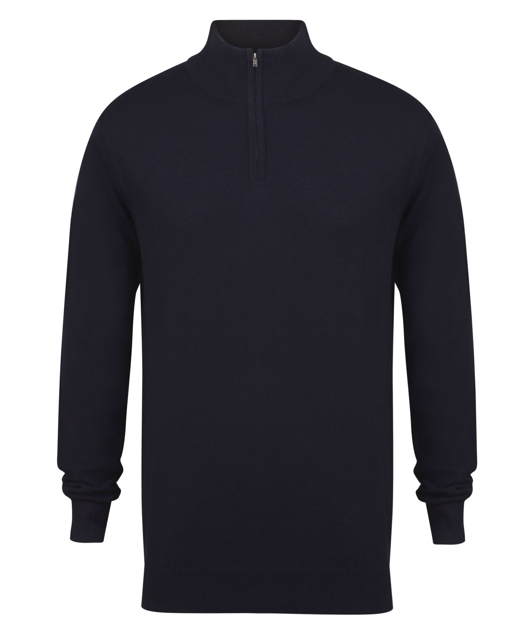 HB729: Mens 1/4 Zip Jumper Mens Knitwear Henbury Navy XS