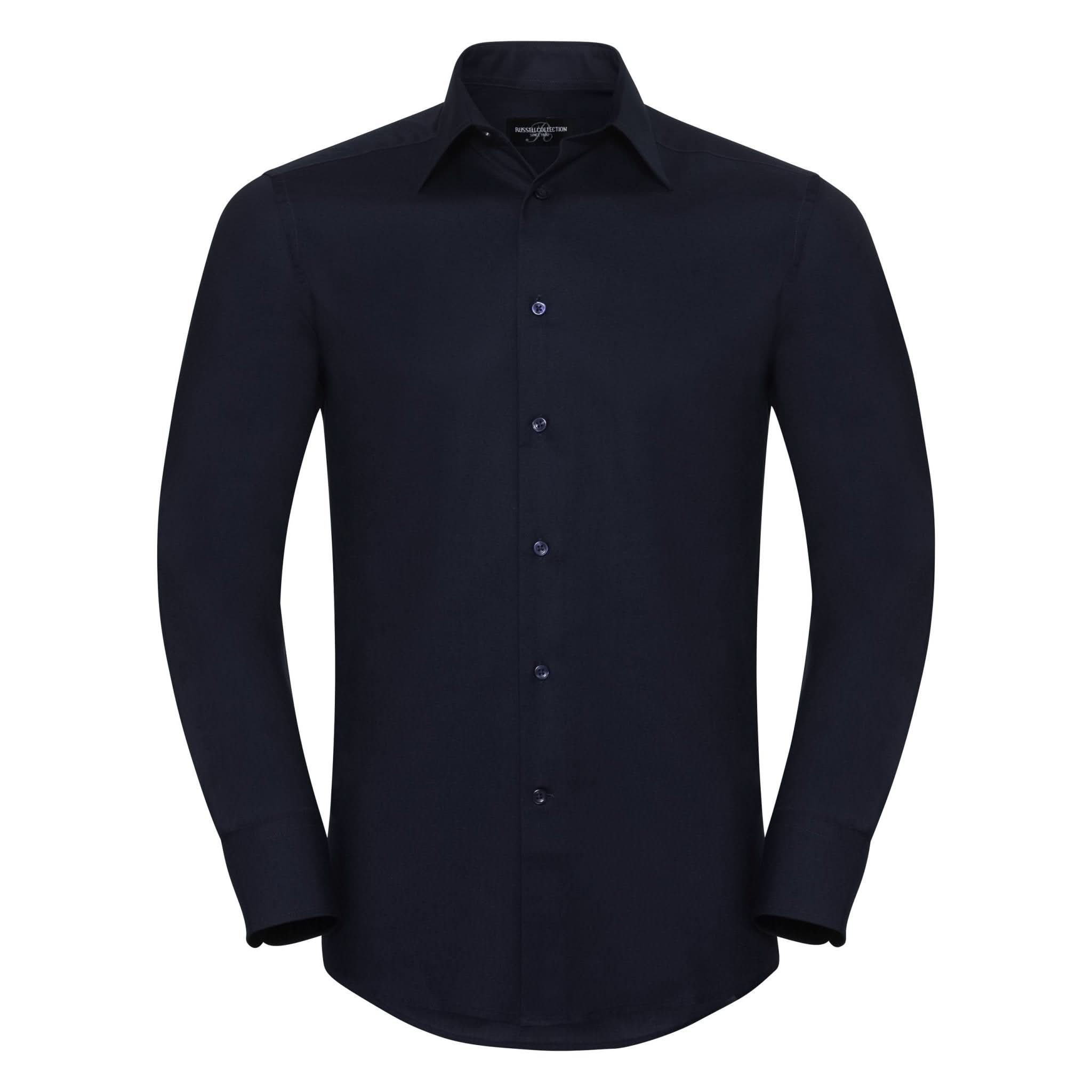 J922M: Mens Tailored Oxford Shirt Mens Long Sleeve Shirts Russell Collection