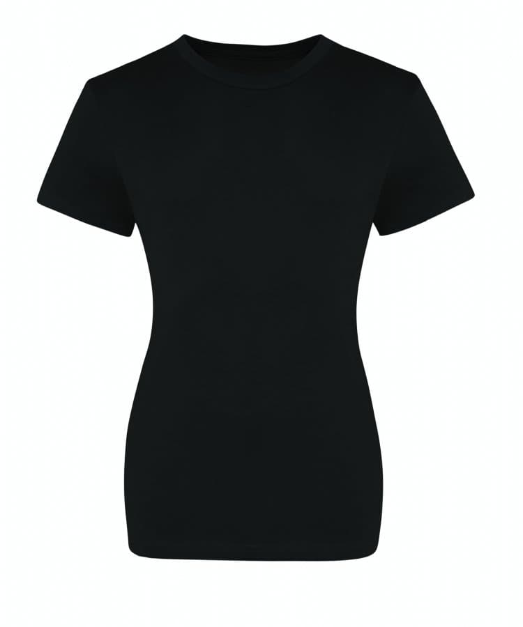 JT10F: Womens 100 Cotton T-Shirt Womens T-Shirts AWDis Just T's Deep Black XS