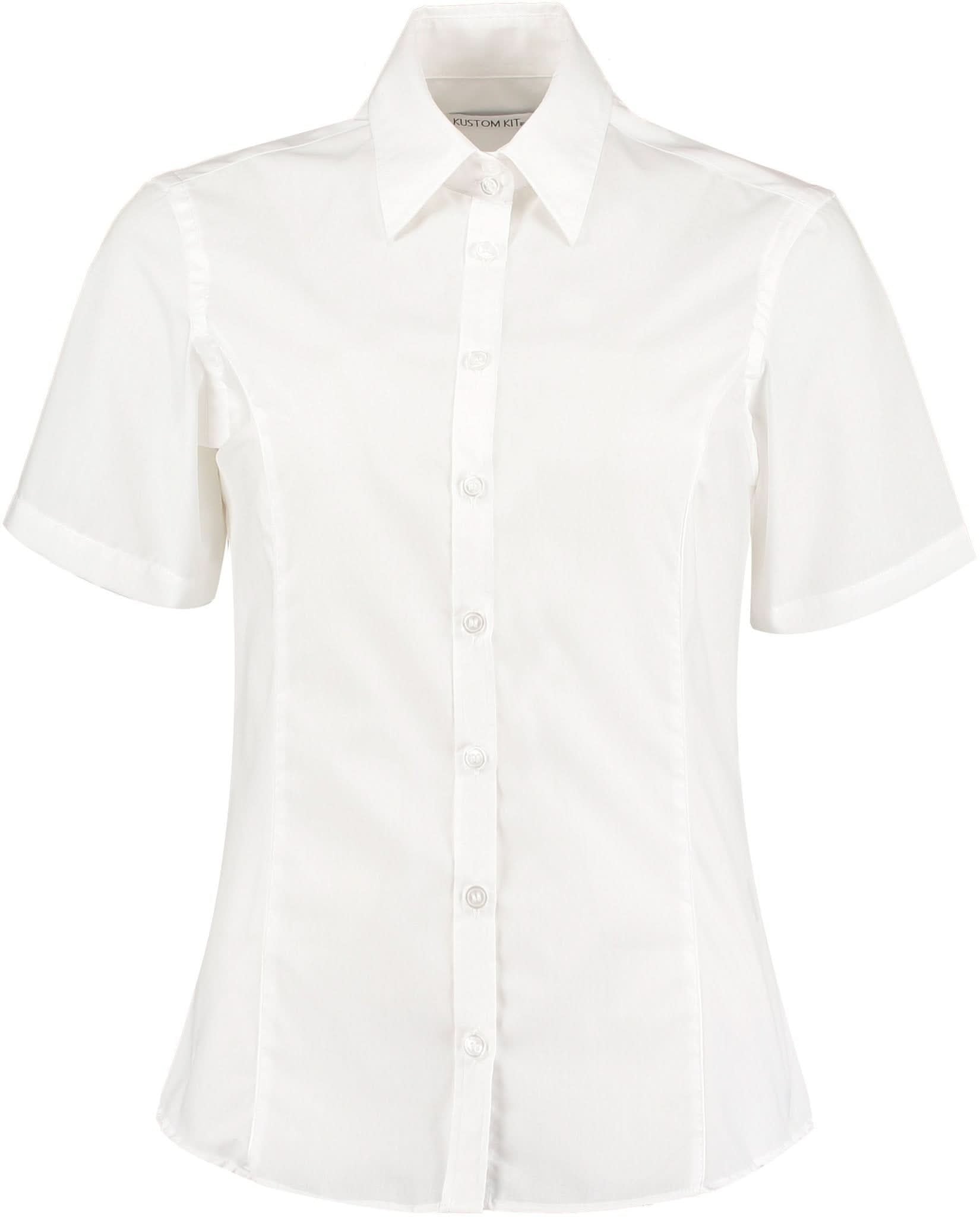K742F: Ladies Short Sleeve Shirt Womens Short Sleeve Shirts Kustom Kit White 6