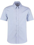 KK187: Short Premium Oxford Shirt Mens Short Sleeve Shirts Kustom Kit Light Blue 14.5"