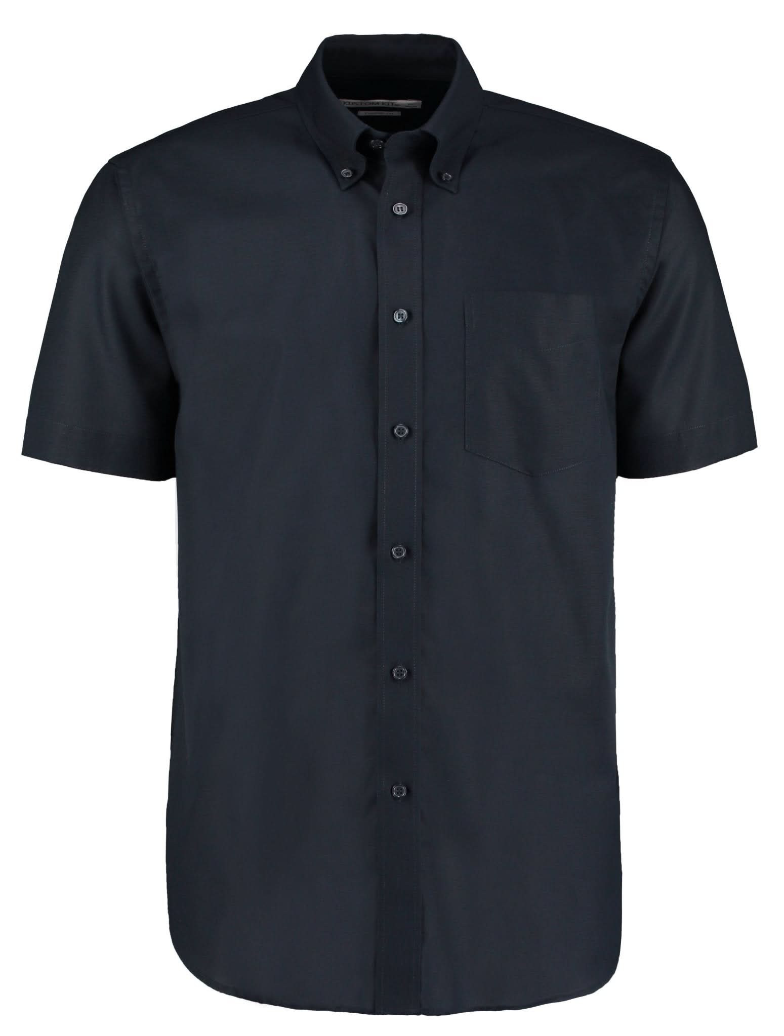 KK350: Mens Oxford Shirt Mens Short Sleeve Shirts Kustom Kit French Navy 14.5"
