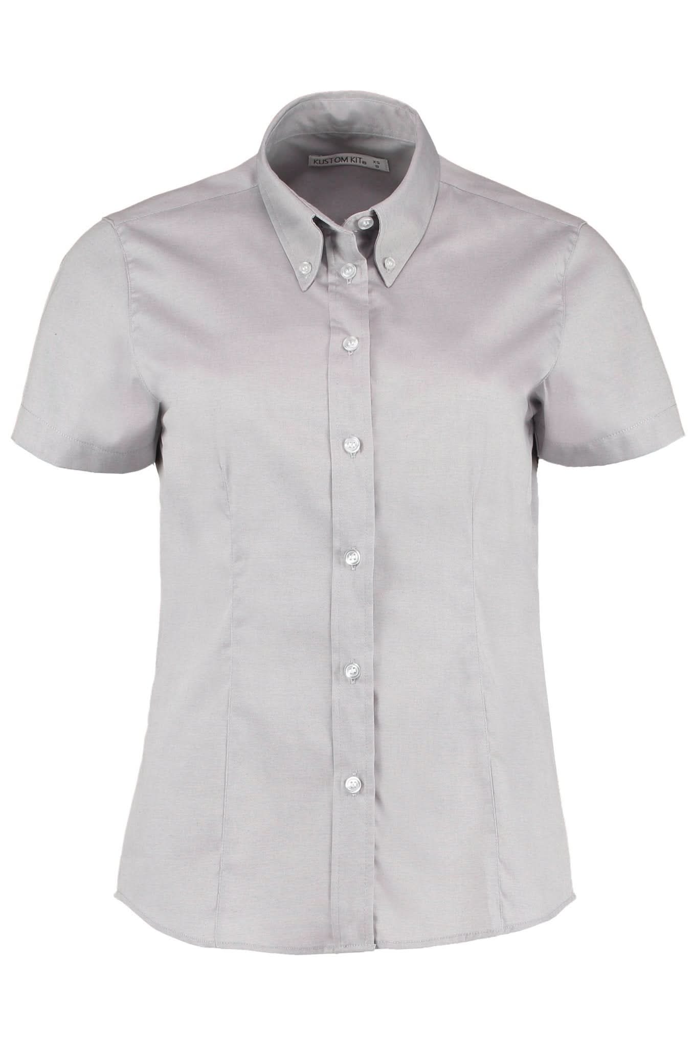 KK701: Ladies Oxford Shirt Womens Short Sleeve Shirts Kustom Kit