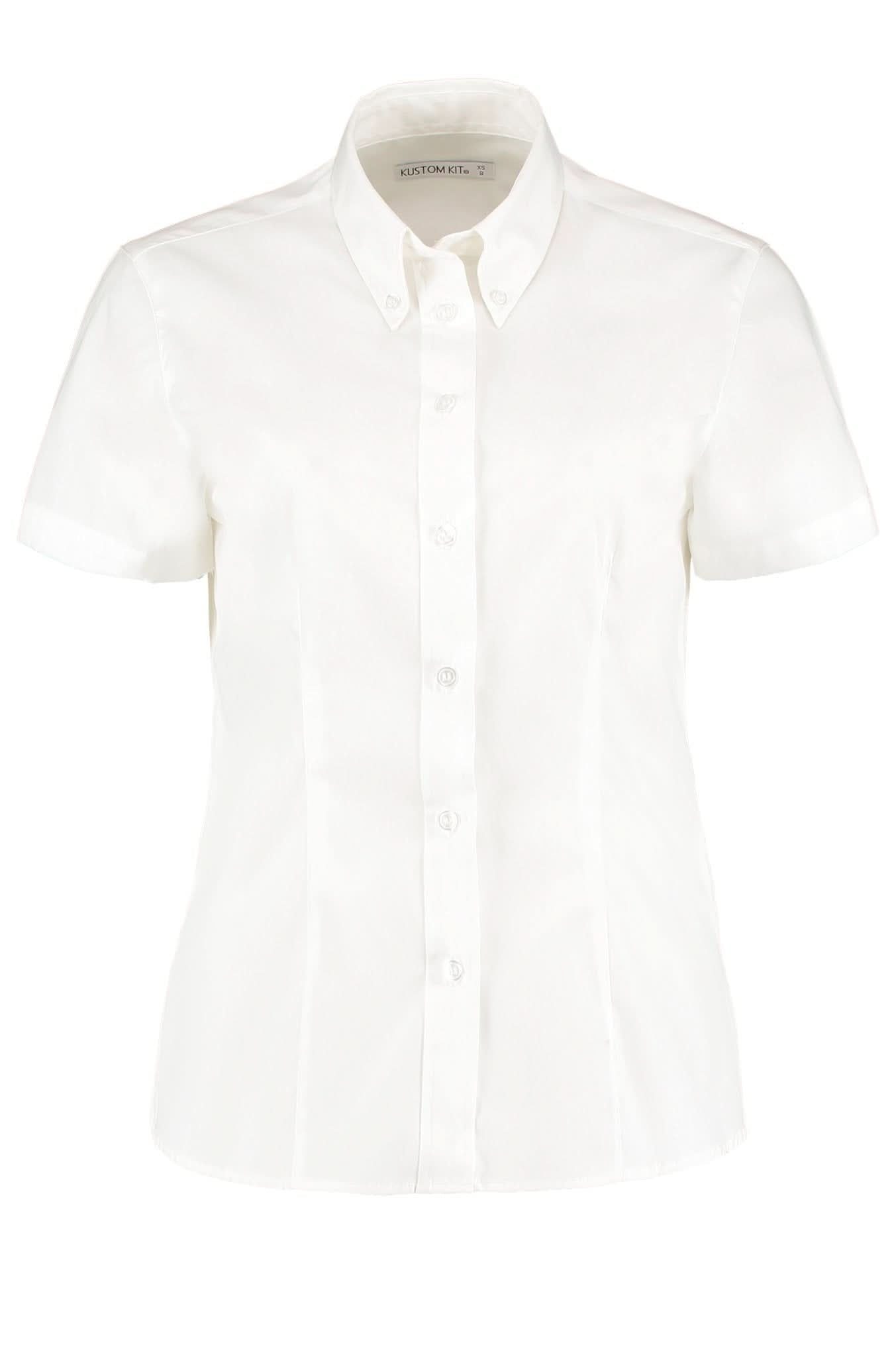 KK701: Ladies Oxford Shirt Womens Short Sleeve Shirts Kustom Kit