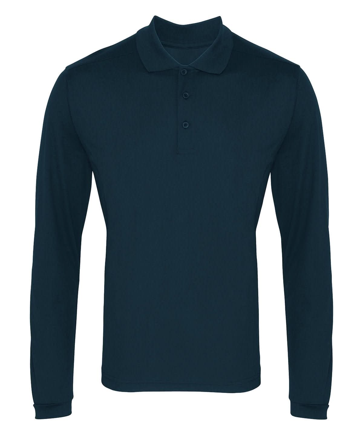 PR617: Long Sleeve Mens Pique Polo Mens Polos Premier Navy XS