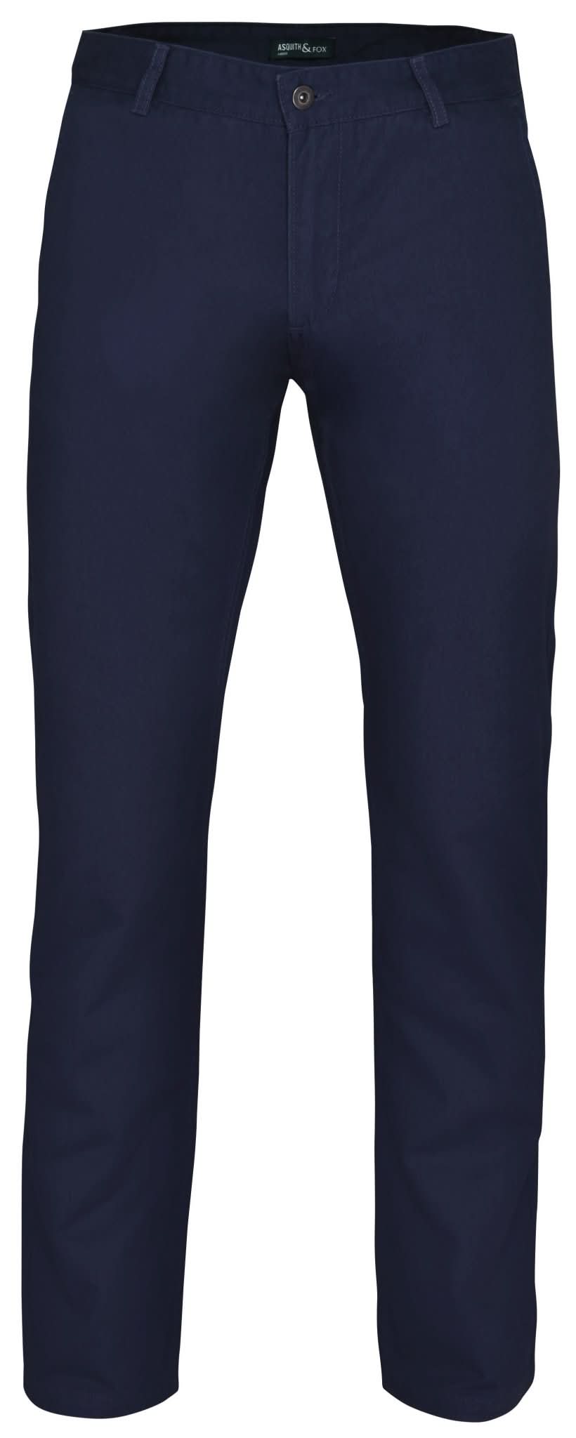 AQ050: Mens Classic Fit Chino Trousers Mens Chinos Asquith & Fox Navy XS Regular