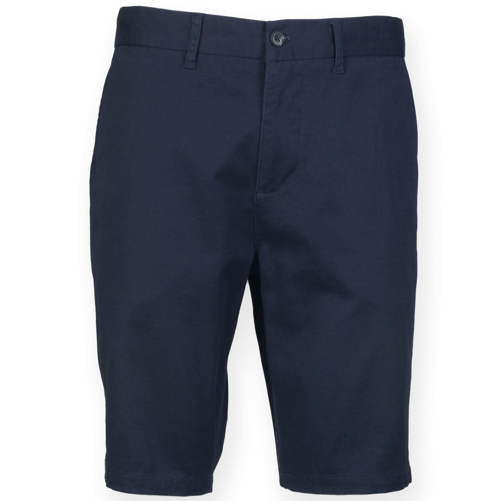 FR605: Mens Stretch Chino Shorts Mens Chinos Front Row & Co Navy 28
