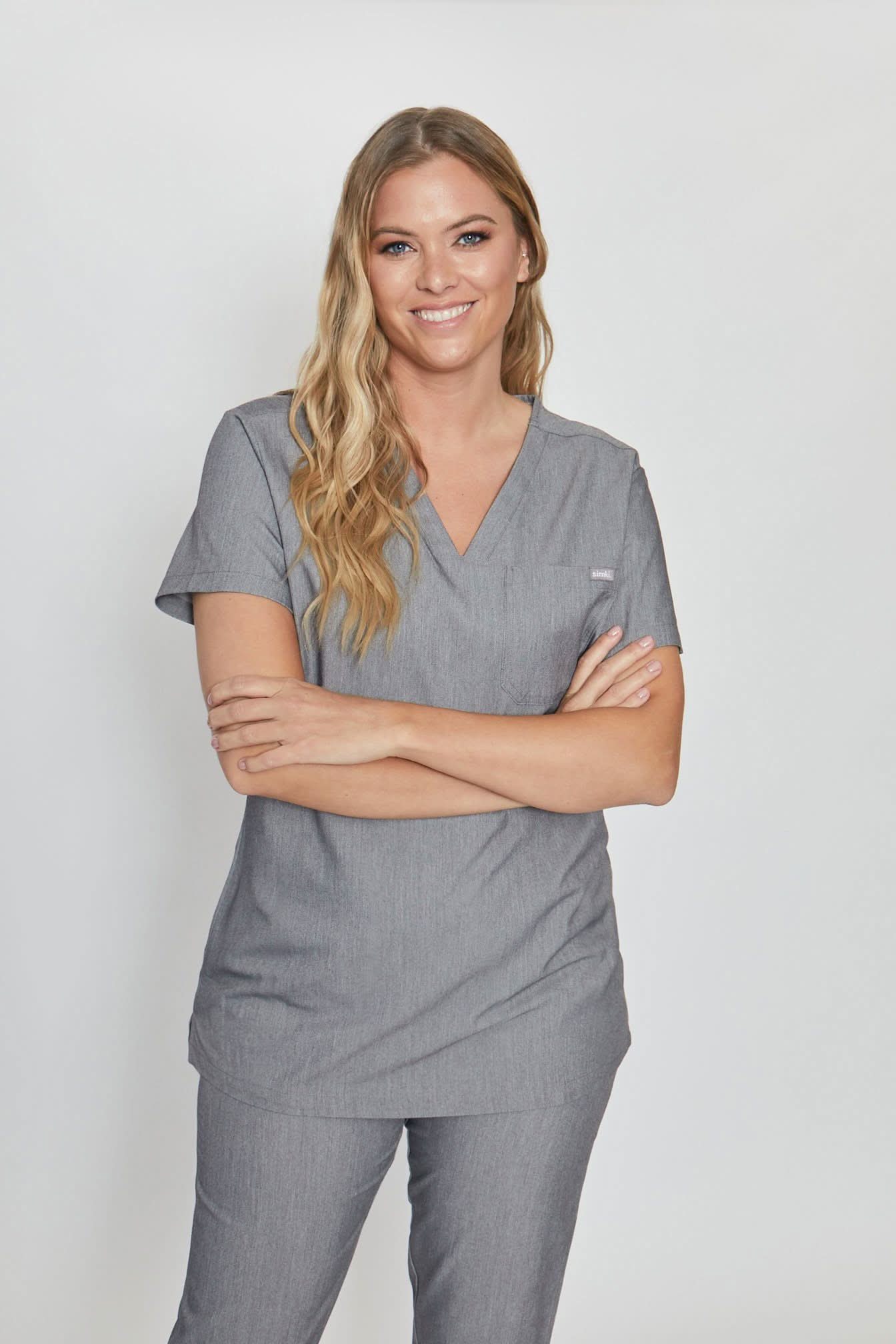 Nova Ladies "Simki" Scrub Top Scrubs Behrens Charcoal 2XS