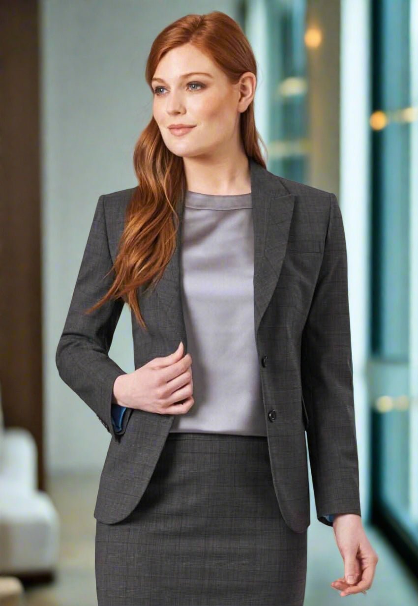 Novara Signature Women's Tailored Fit Jacket Ladies Suit Jacket Brook Taverner Grey Check 6 Short