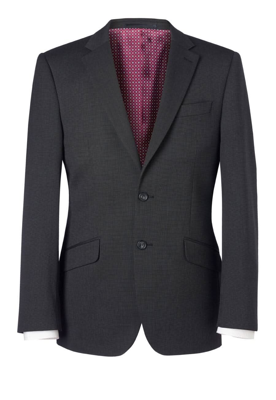 Phene Mens Tailored Fit Suit Jacket Mens Suit Jacket Brook Taverner Charcoal Pindot 34 Regular