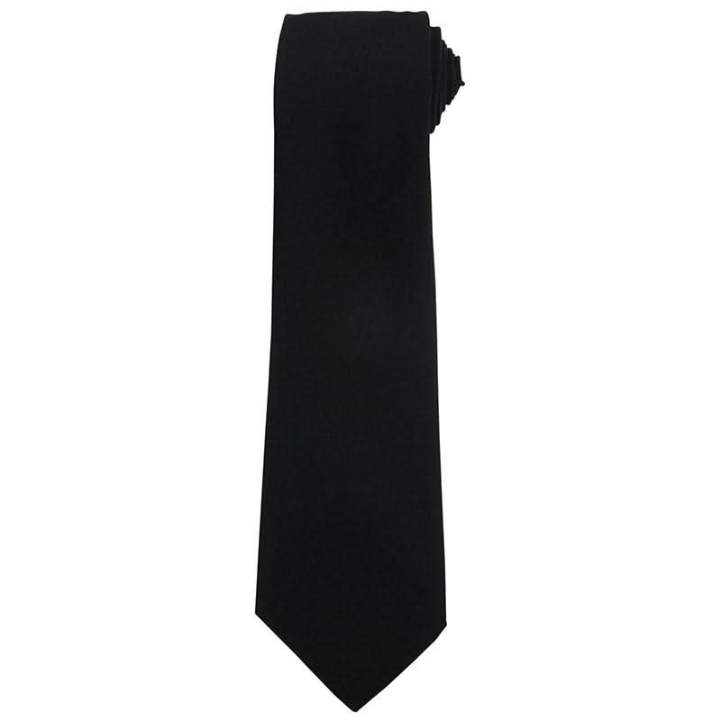 PR700: Mens Plain Work Tie Ties Premier Black Regular