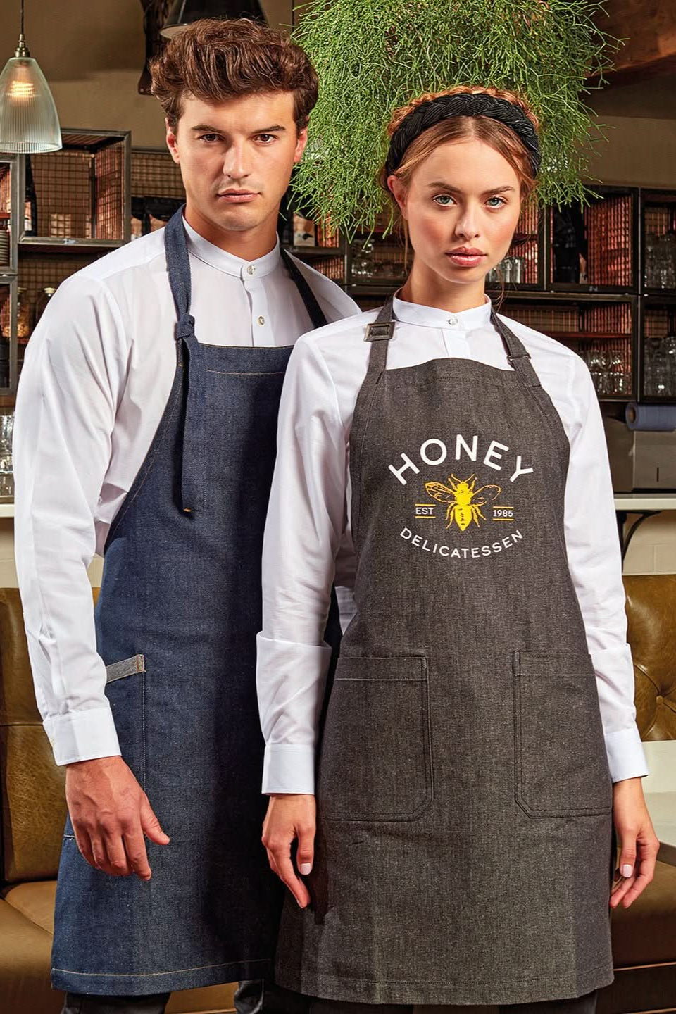 PR113: Fairtrade Denim Bib Apron Aprons Premier