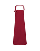 PR130: Heavy Cotton Canvas Bib Apron Aprons Premier Burgundy Regular