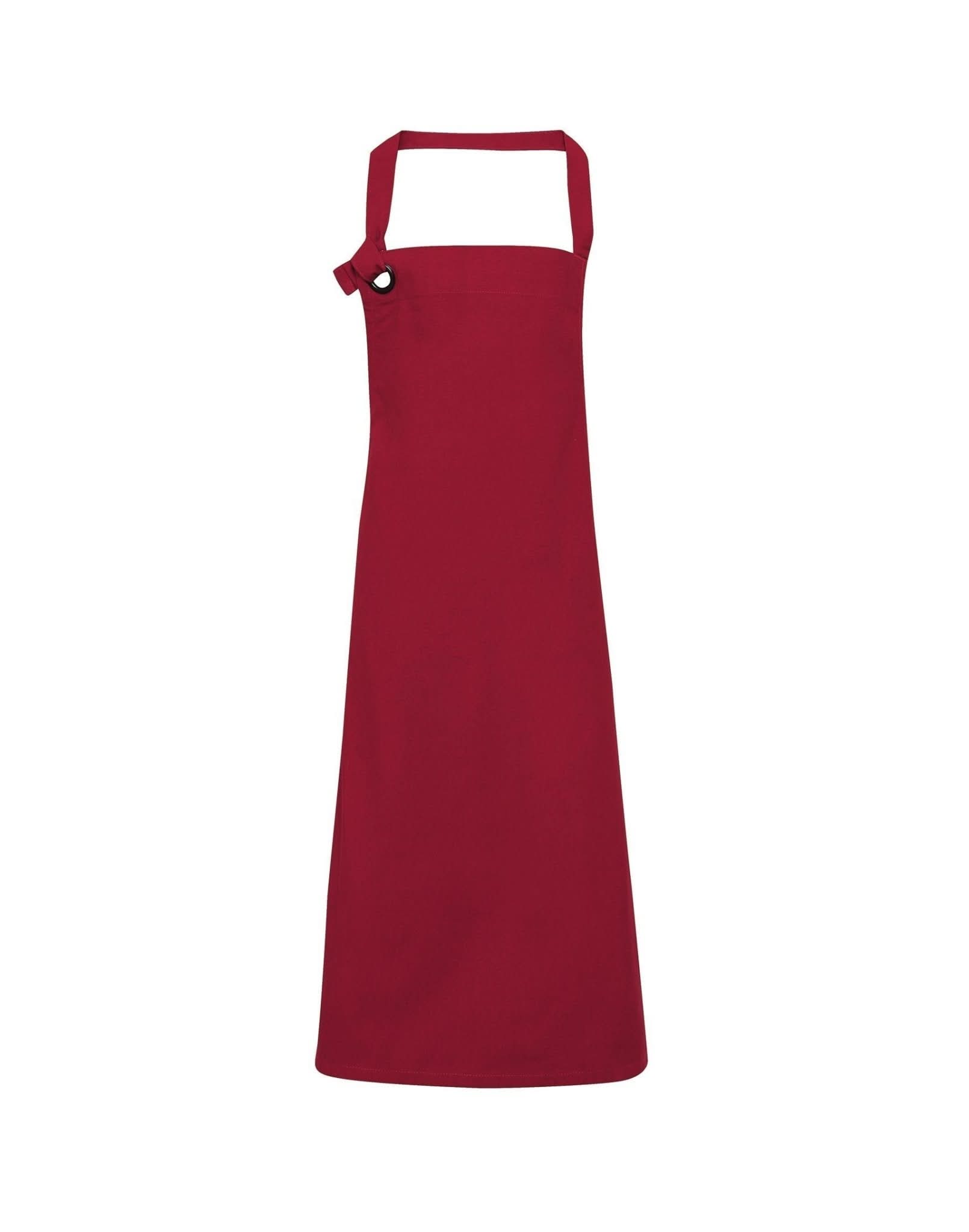 PR130: Heavy Cotton Canvas Bib Apron Aprons Premier Burgundy Regular