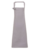 PR130: Heavy Cotton Canvas Bib Apron Aprons Premier Silver Regular