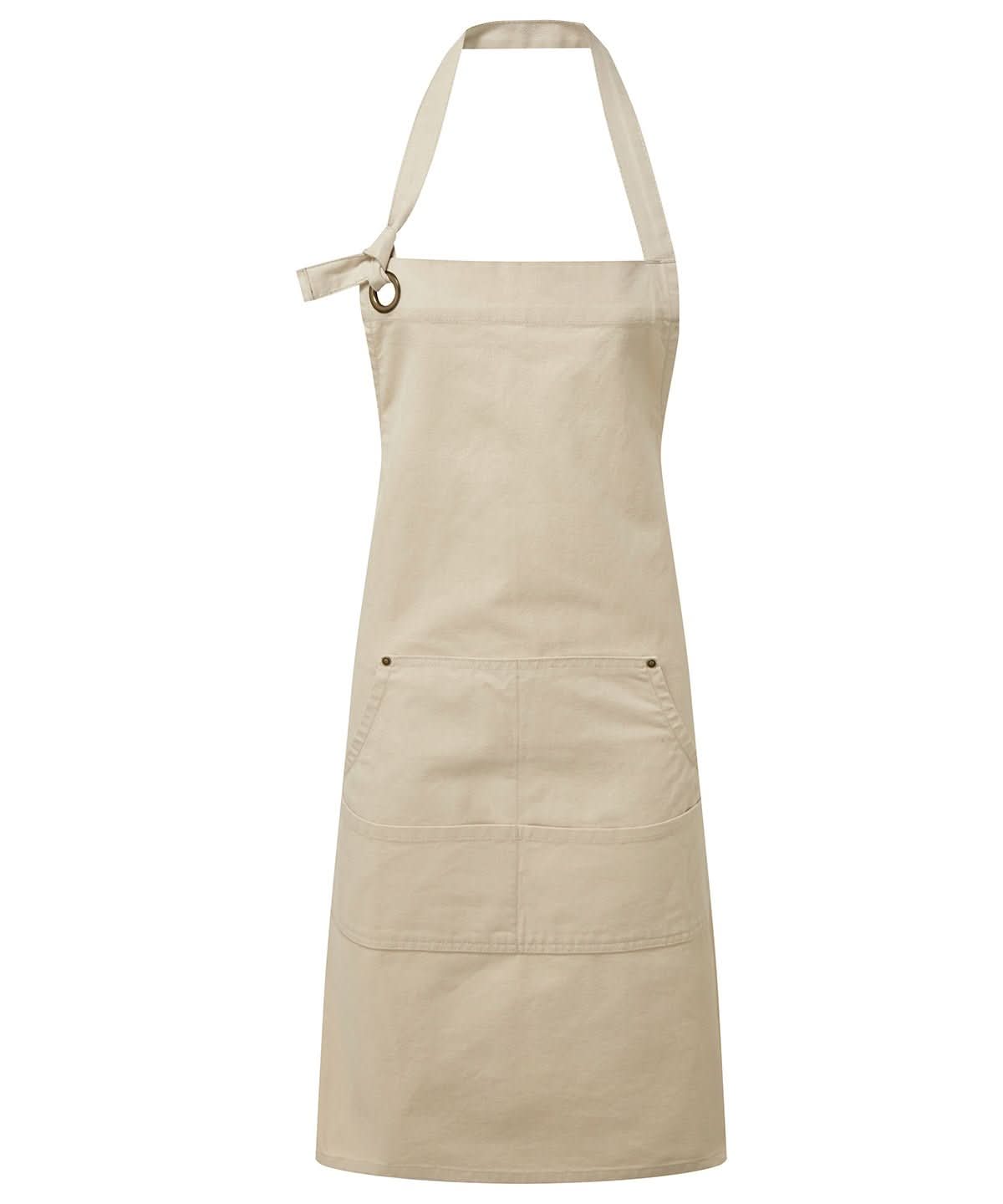 PR137: Heavy Cotton Canvas Apron Aprons Premier Natural Regular