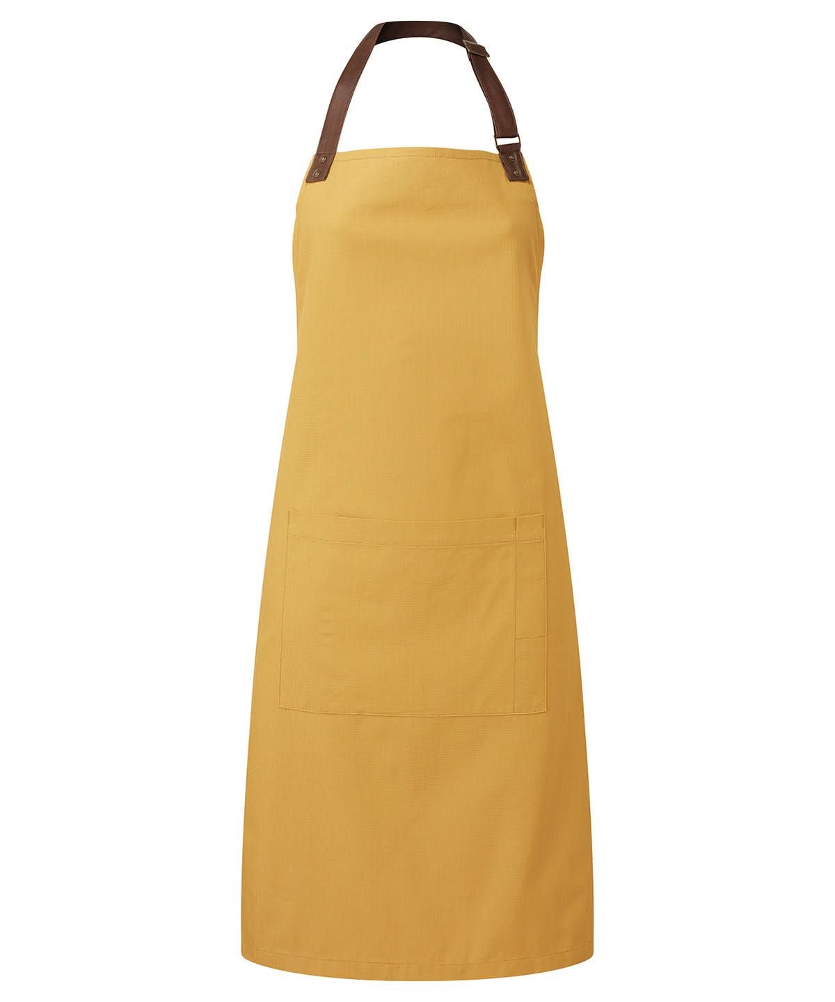 PR144: Annex Oxford bib apron Aprons Premier Mustard Regular