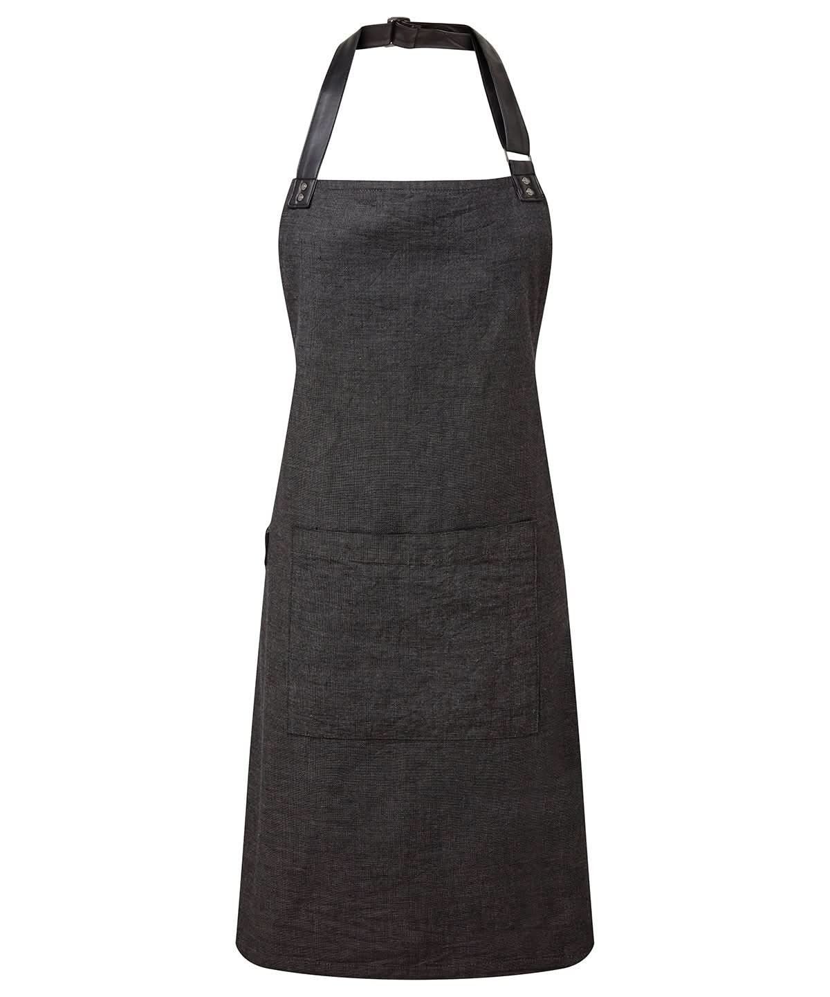 PR144: Annex Oxford bib apron Aprons Premier Black Regular
