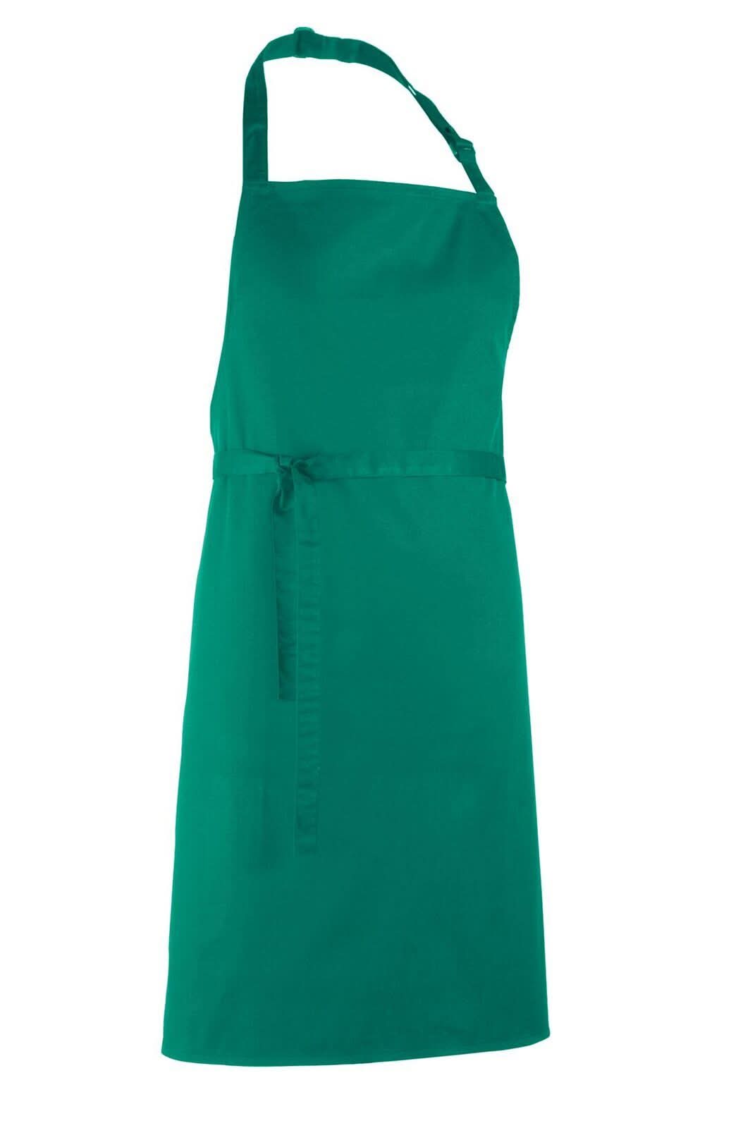 PR150: Colours Pocketless Bib Apron Aprons Premier Emerald Regular