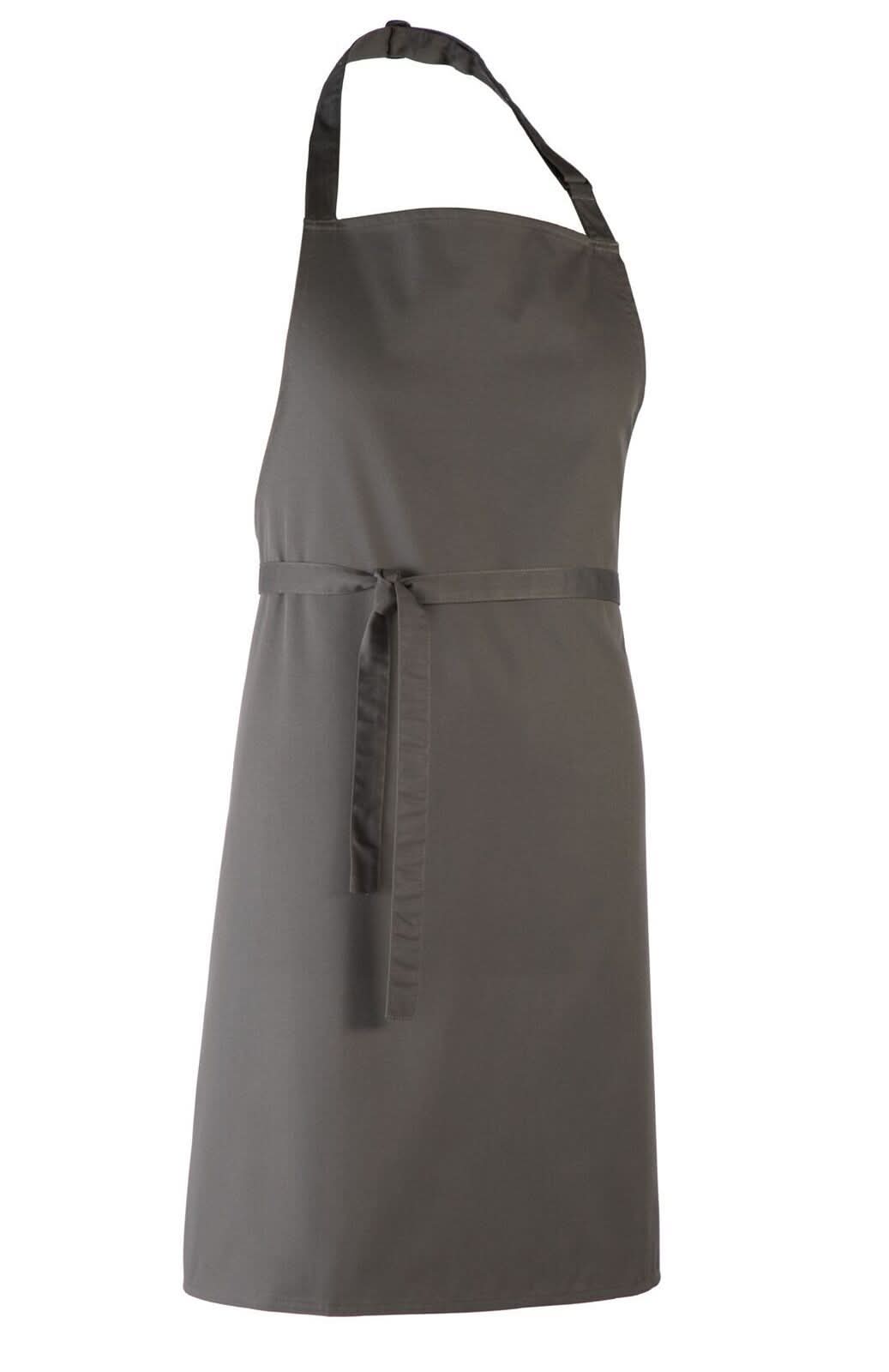 PR150: Colours Pocketless Bib Apron Aprons Premier Dark Grey Regular