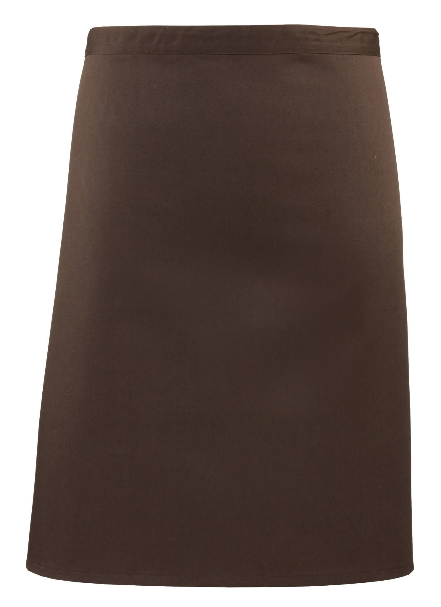 PR151: Colours Mid-Length Apron Aprons Premier Brown Regular