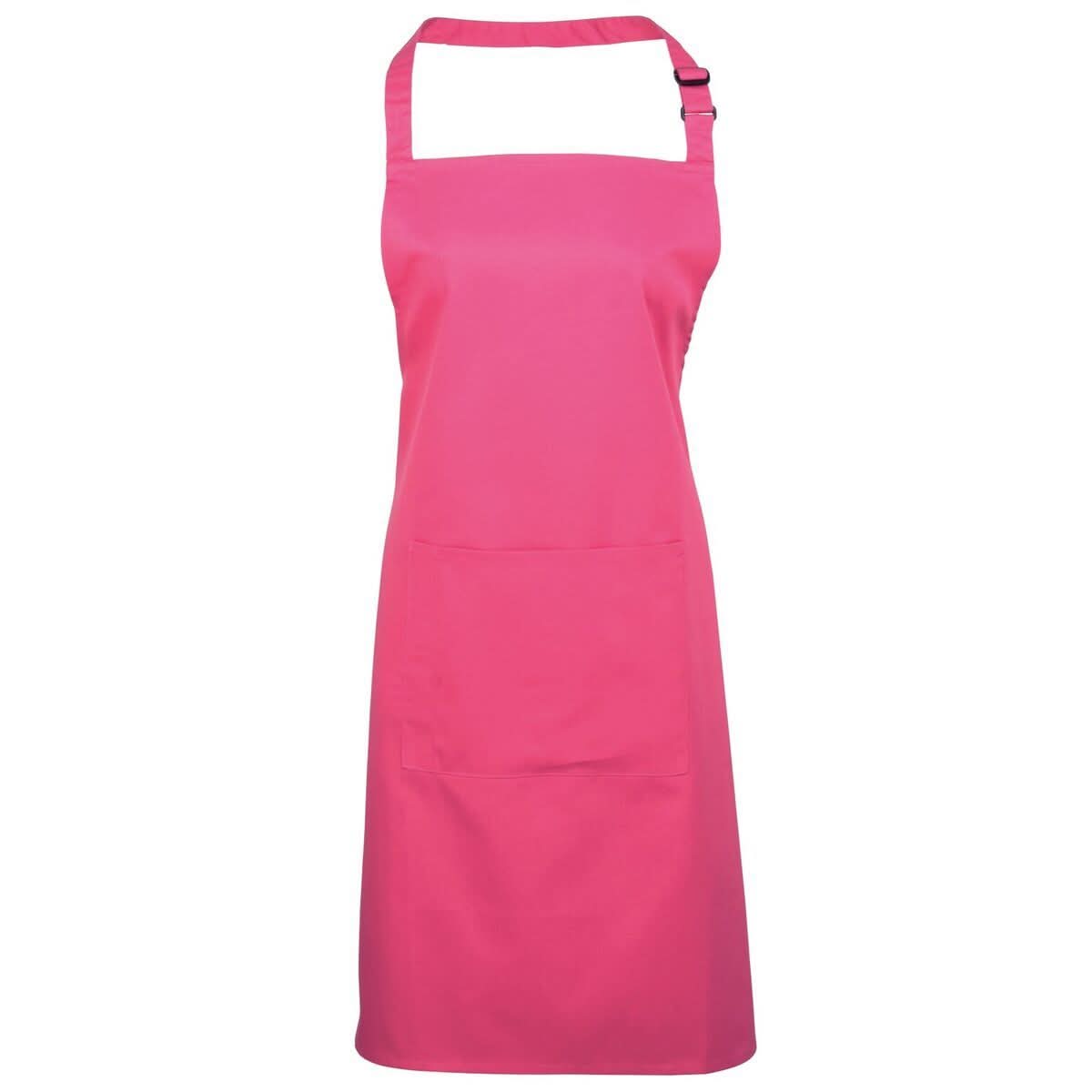 PR154: Colours Pocket Bib Apron Aprons Premier Hot Pink Regular