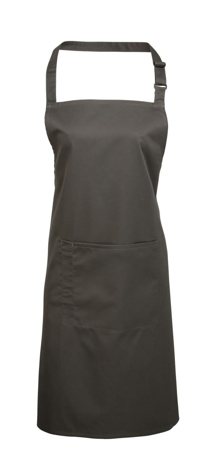 PR154: Colours Pocket Bib Apron Aprons Premier Dark Grey Regular
