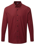 PR252: Mens Maxton Check Shirt Mens Long Sleeve Shirts Premier Black/Red S