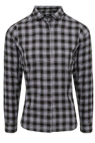 PR350: Mulligan Womans Check Shirt Womens Long Sleeve Shirts Premier Steel/Black XS