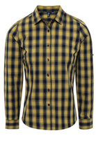 PR350: Mulligan Womans Check Shirt Womens Long Sleeve Shirts Premier Camel/Navy XS