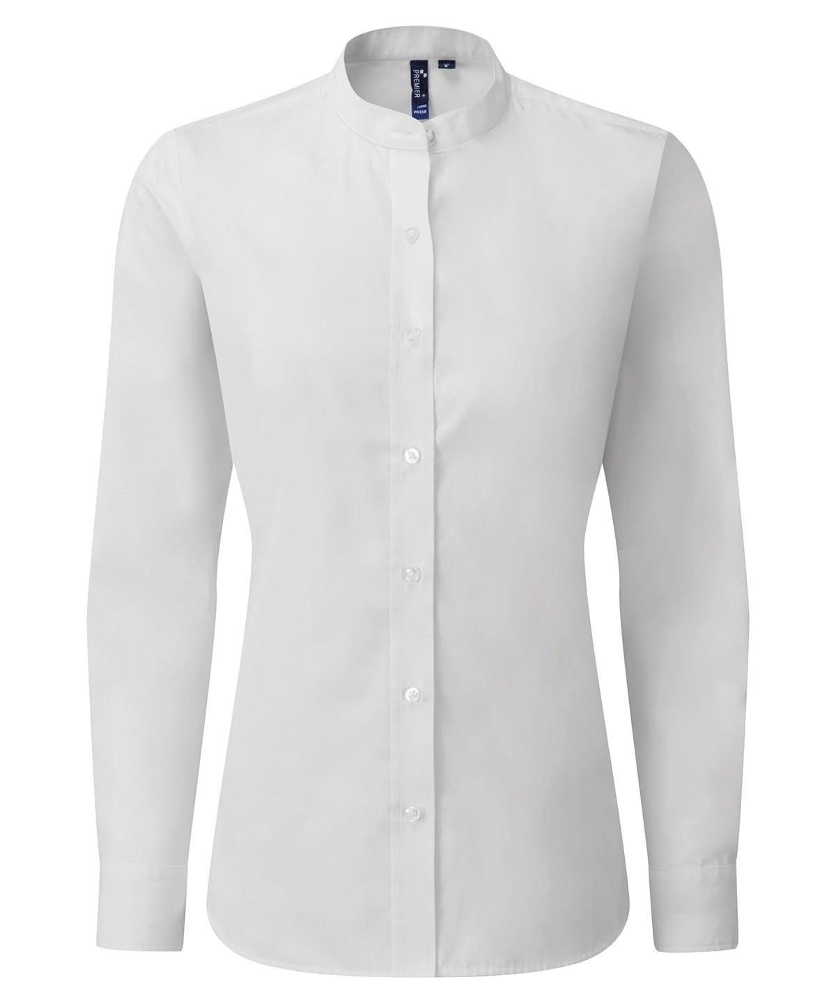 PR358: Ladies Grandad Shirt Womens Long Sleeve Shirts Premier