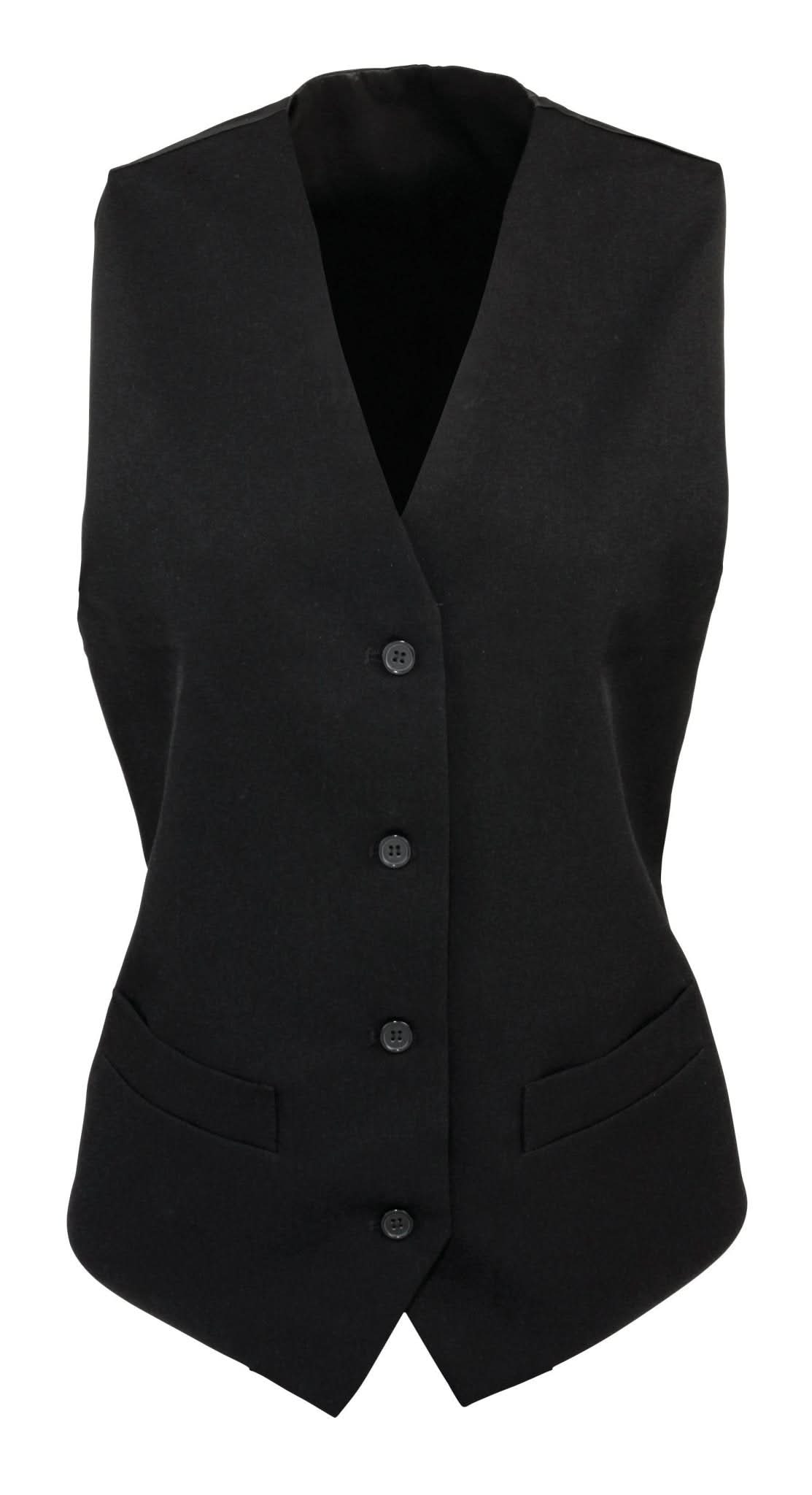 PR623: Ladies Hospitality Waistcoat Ladies Hospitality Waistcoats Premier Black 2XS