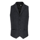 PR652: Mens Herringbone Waistcoat Mens Hospitality Waistcoats Premier Charcoal XS