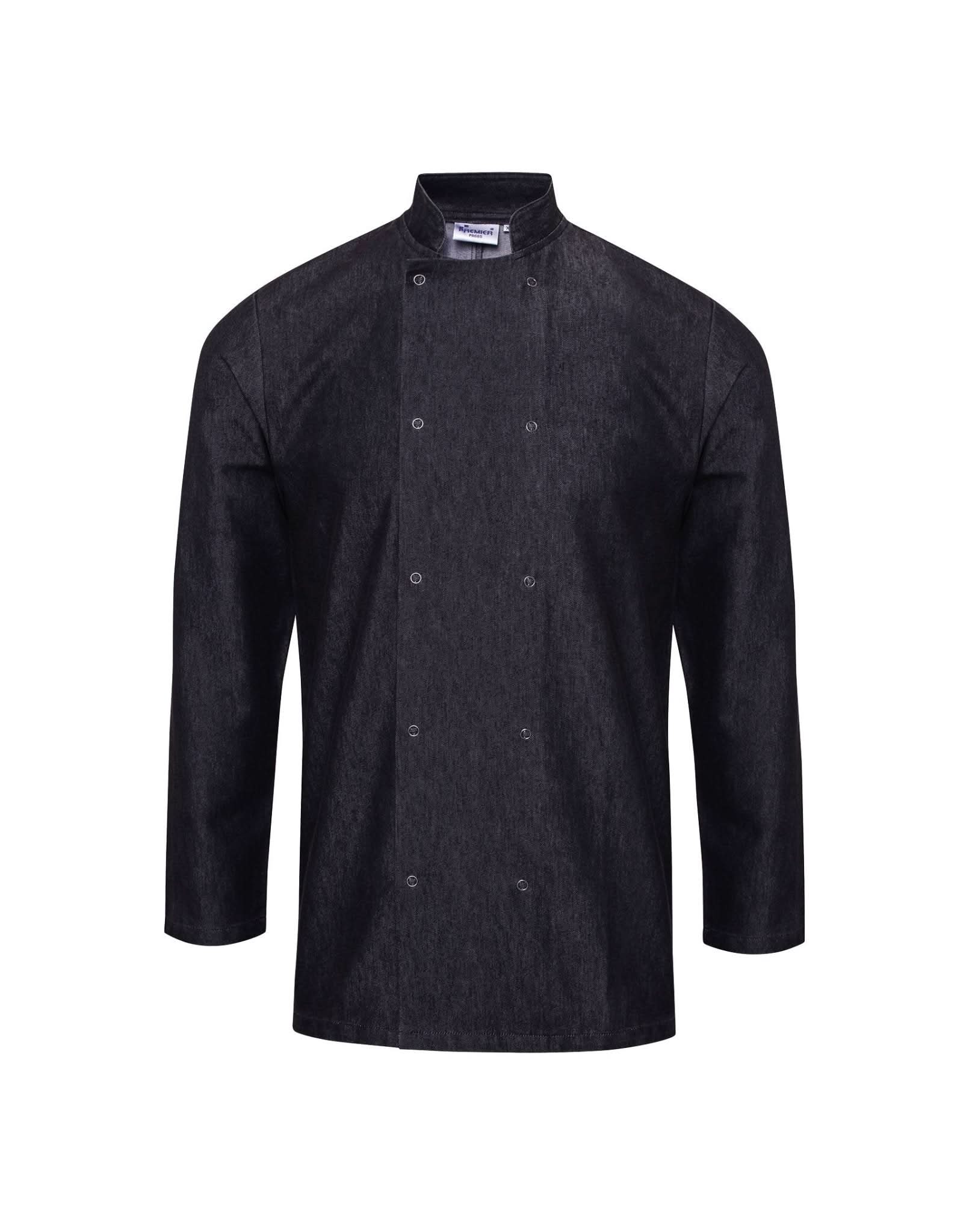 PR660: Denim Look Chefs Jacket Chefs Jacket Premier Black Denim XS
