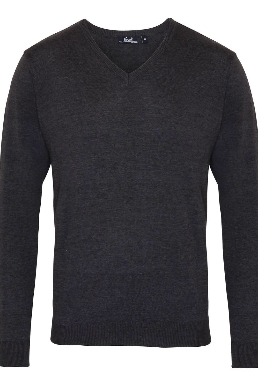 PR694: Mens V-Neck Knitted Sweater Mens Knitwear Premier Charcoal 2XS