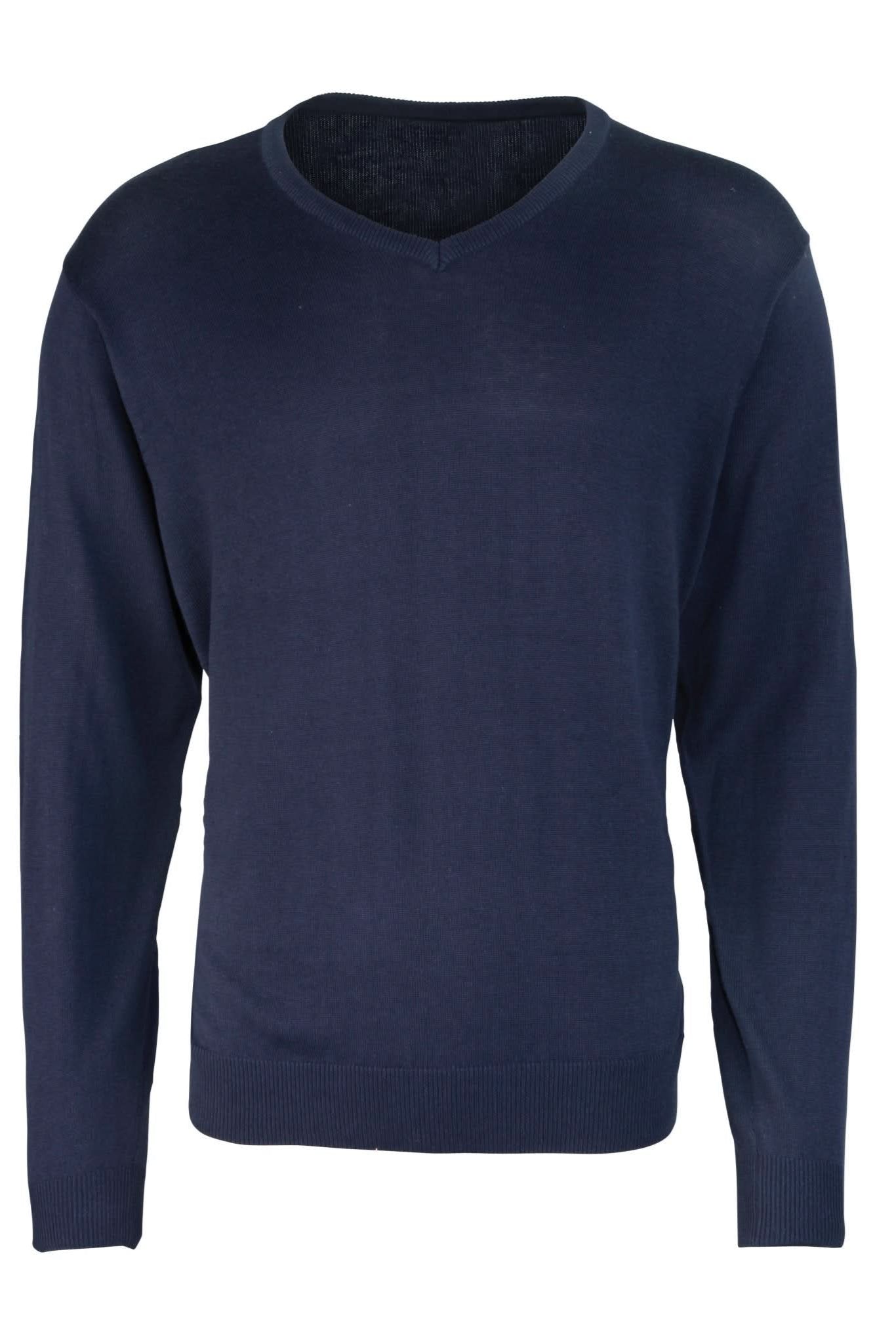 PR694: Mens V-Neck Knitted Sweater Mens Knitwear Premier Navy 2XS