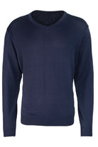 PR694: Mens V-Neck Knitted Sweater Mens Knitwear Premier Navy 2XS