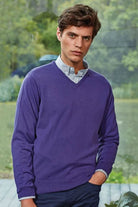 PR694: Mens V-Neck Knitted Sweater Mens Knitwear Premier