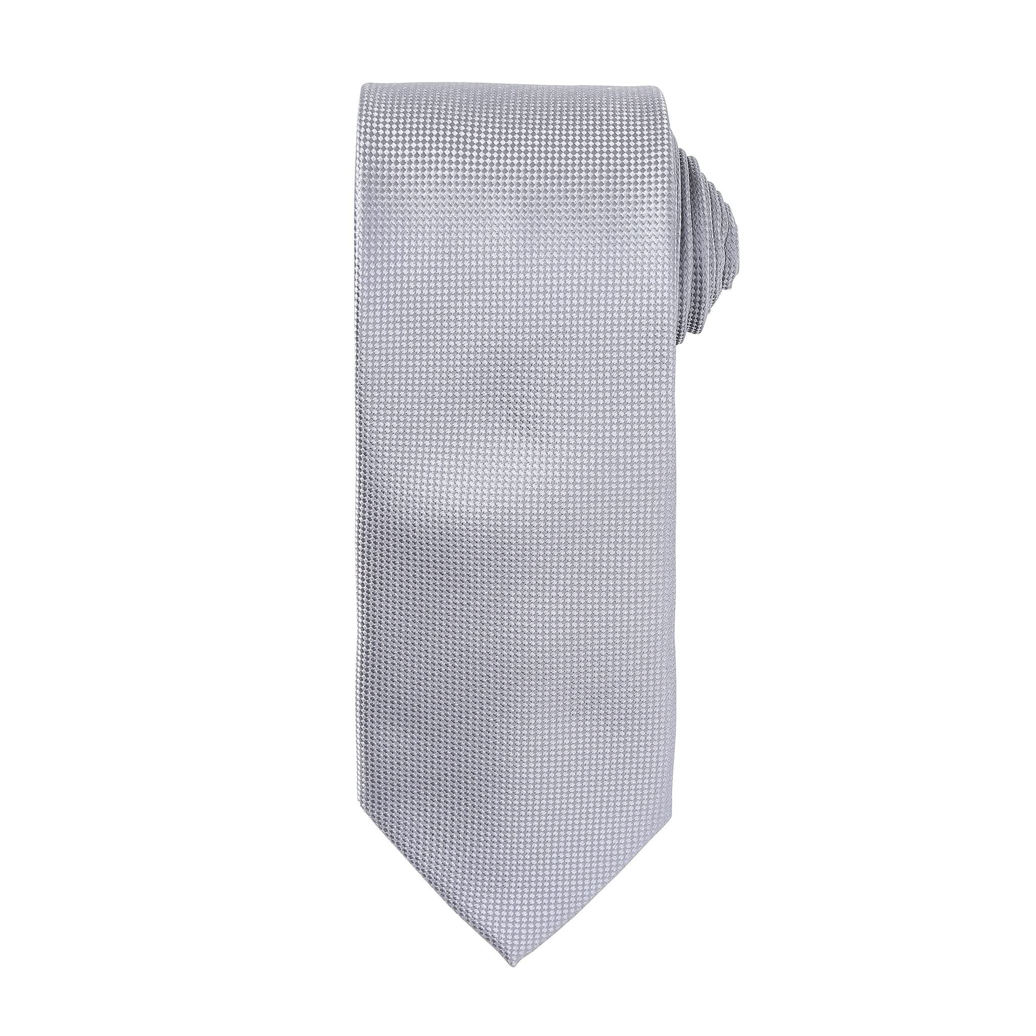 PR780: Micro Waffle Mens Tie Ties Premier Silver Regular